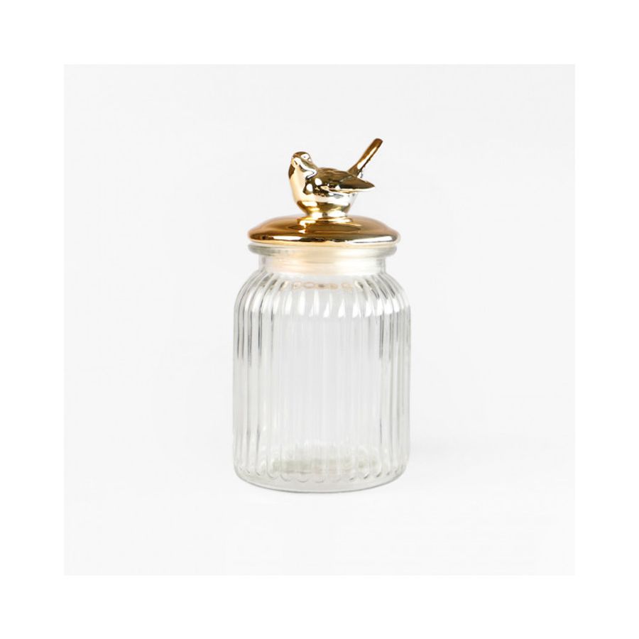 FAMILIA CONTENEDOR DE VIDRIO PAJARO DECO