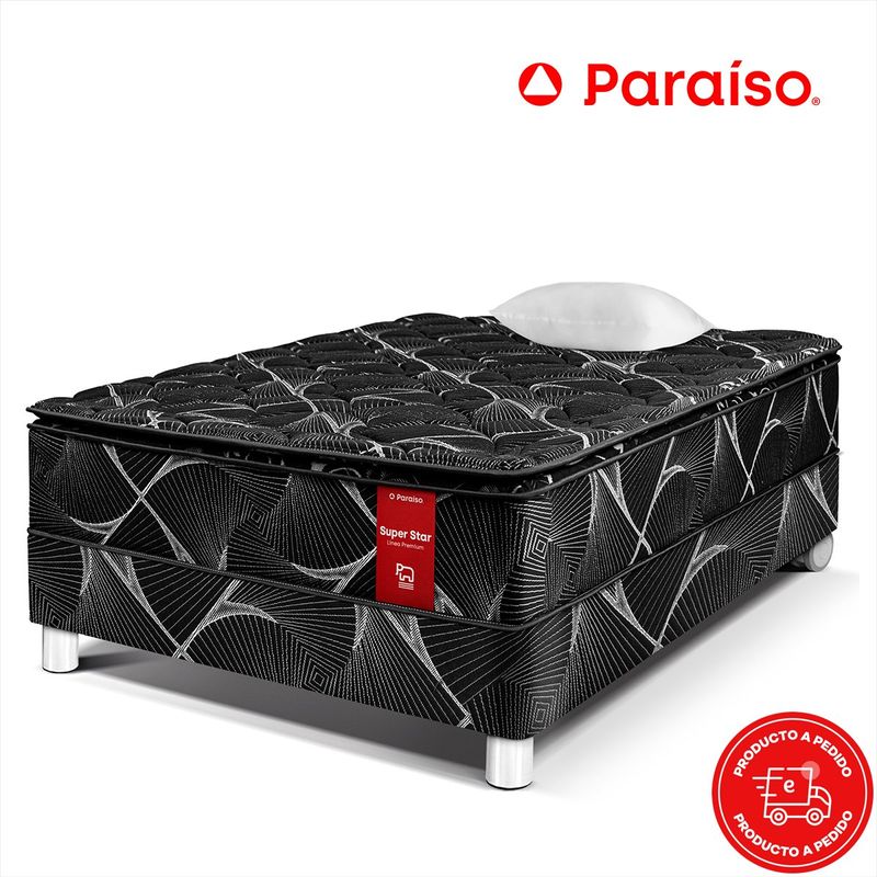 PARAISO-CAMA-SUPER-STAR-NEGRO-1-5-PLZ-PBP-Imagen-1