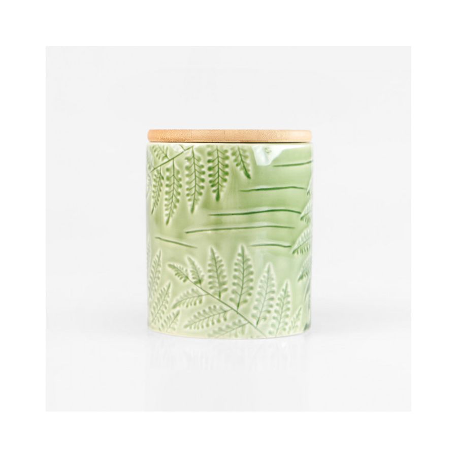 FAMILIA CONTENEDOR DE CERAMICA VERDE CON
