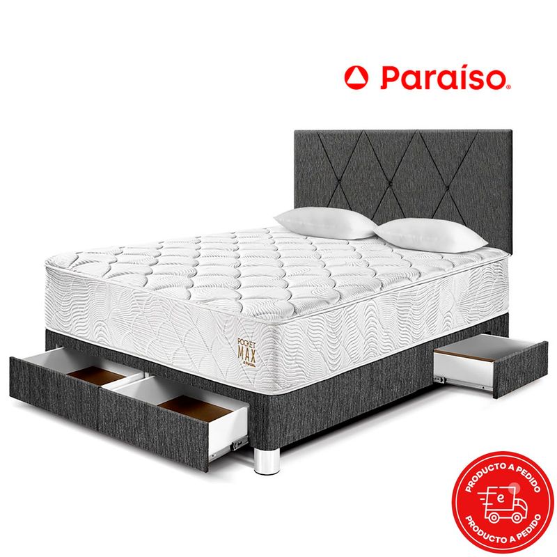 PARAISO-DORMITORIO-POCKET-MAX-2PLZ-C-CAJONES-CHARCOAL-DOR-PMAX-135-CJ-IMAGEN-1