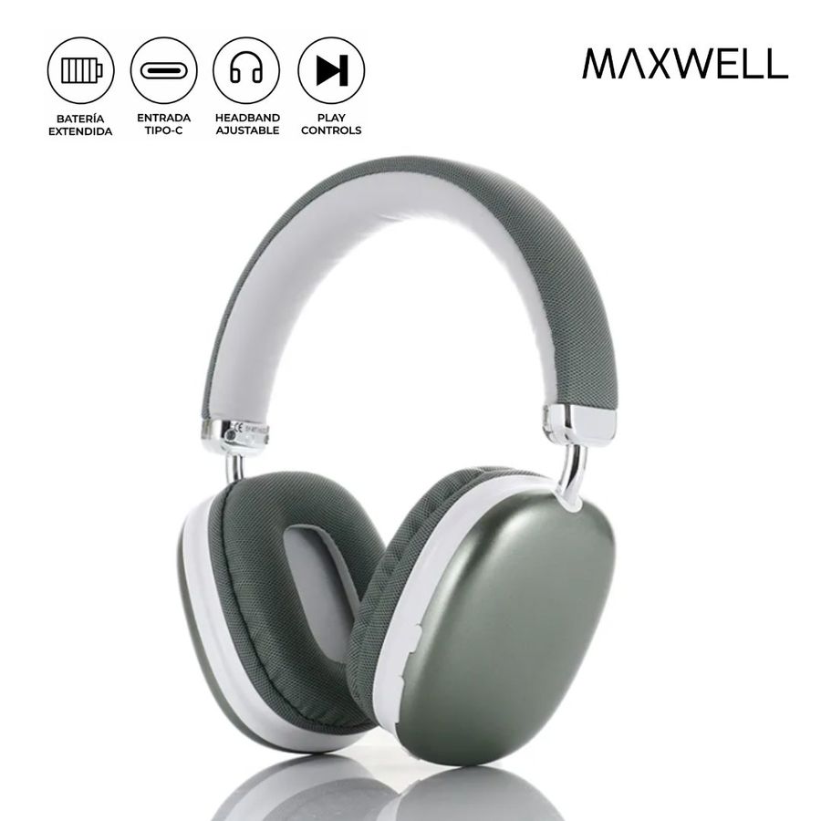 AUDIFONOS MAXWELL MHPRO1000 BLUETOOTH VERDE - OVER EAR