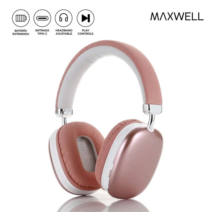 AUDIFONOS MAXWELL MHPRO1000 BLUETOOTH ROSADO - OVER EAR