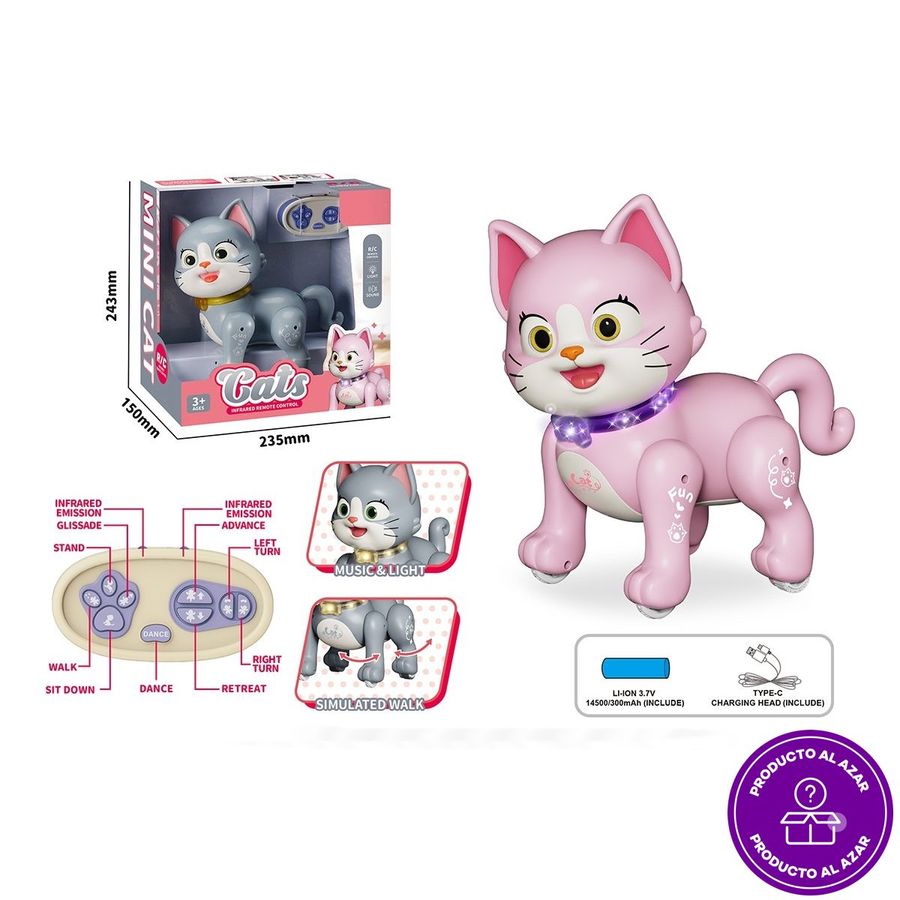 WONDER GATO INTERACTIVO CON LUZ Y MUSICA