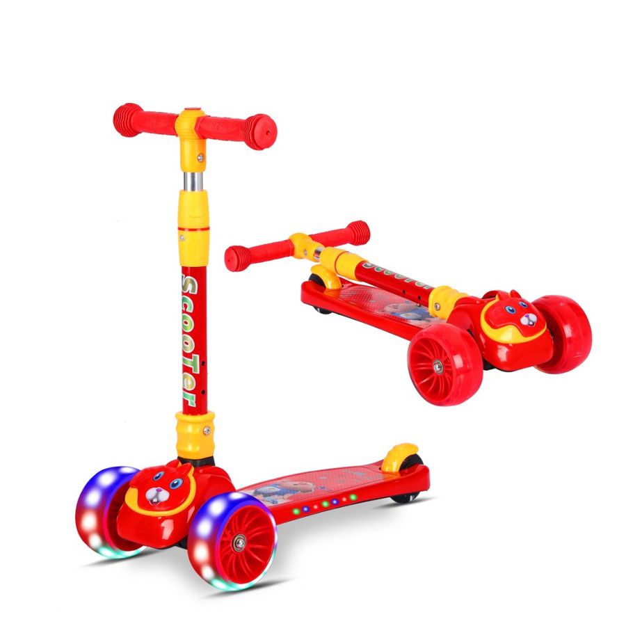 WONDER SCOOTER 3 RUEDAS ROJO CON LUZ Y MUSICA