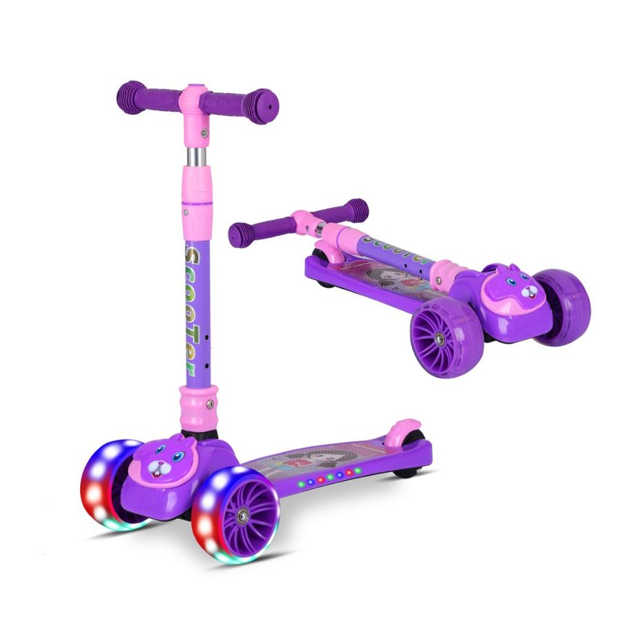 WONDER SCOOTER 3 RUEDAS MORADO CON LUZ Y MUSICA