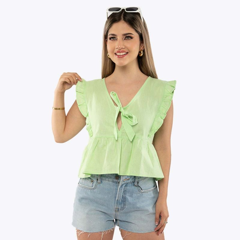 ONE STEP BLUSA M/0 C-V TANIA SM VERDE PISTACHO-IMAGEN-1