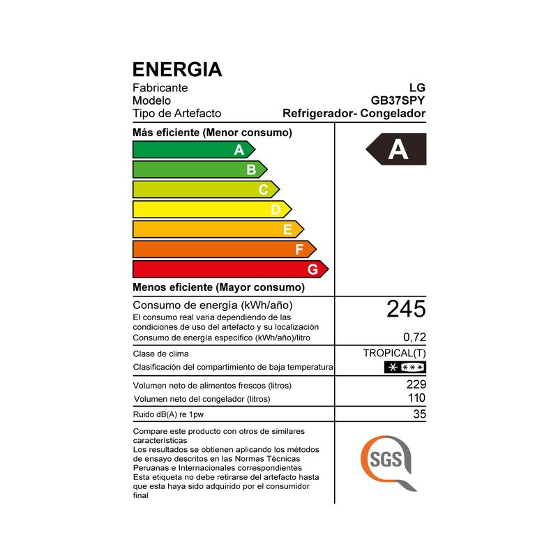 lg refrigeradora gb37spy gby 339l bottom frezer plateado-imagen10
