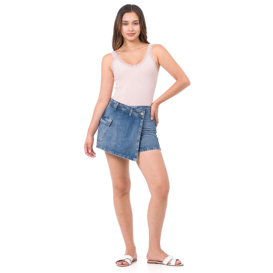 FITS ME  FALDA SHORT JEAN RIGIDO ISONA