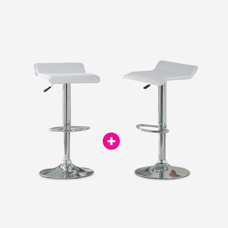 CB008336 - COMBO 2 SILLA DE BAR BLANCO AD-BS2502