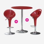 CB008341 - COMBO 1 MESA + 2 SILLAS DE BAR ROJO