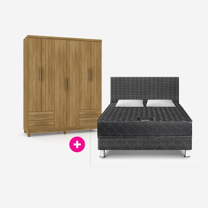 CB008347 - COMBO JGO DORMITORIO MAJESTIC + ROPERO 6P