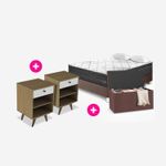 CB008353 - COMBO CAMA POCKET STAR 2P CHOCOLATE + BAUL + 2 VELADORES