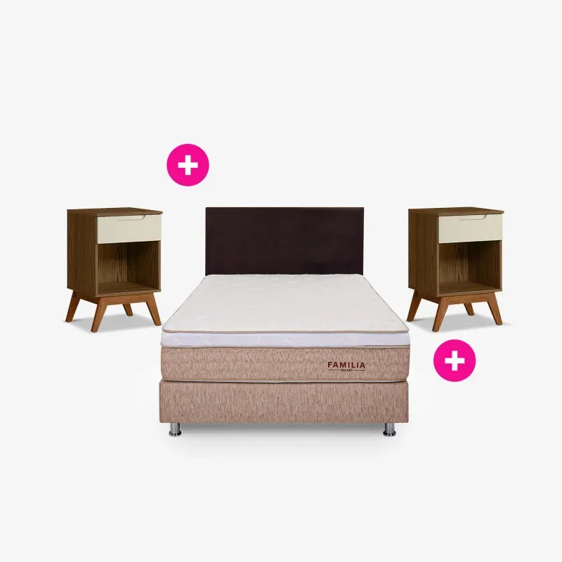 CB008354 - COMBO JGO DORMITORIO POCKET 2PL + 2 VELADORES